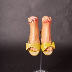 1970s Joseph Larose Yellow and Gold Sandals Heels Shoes